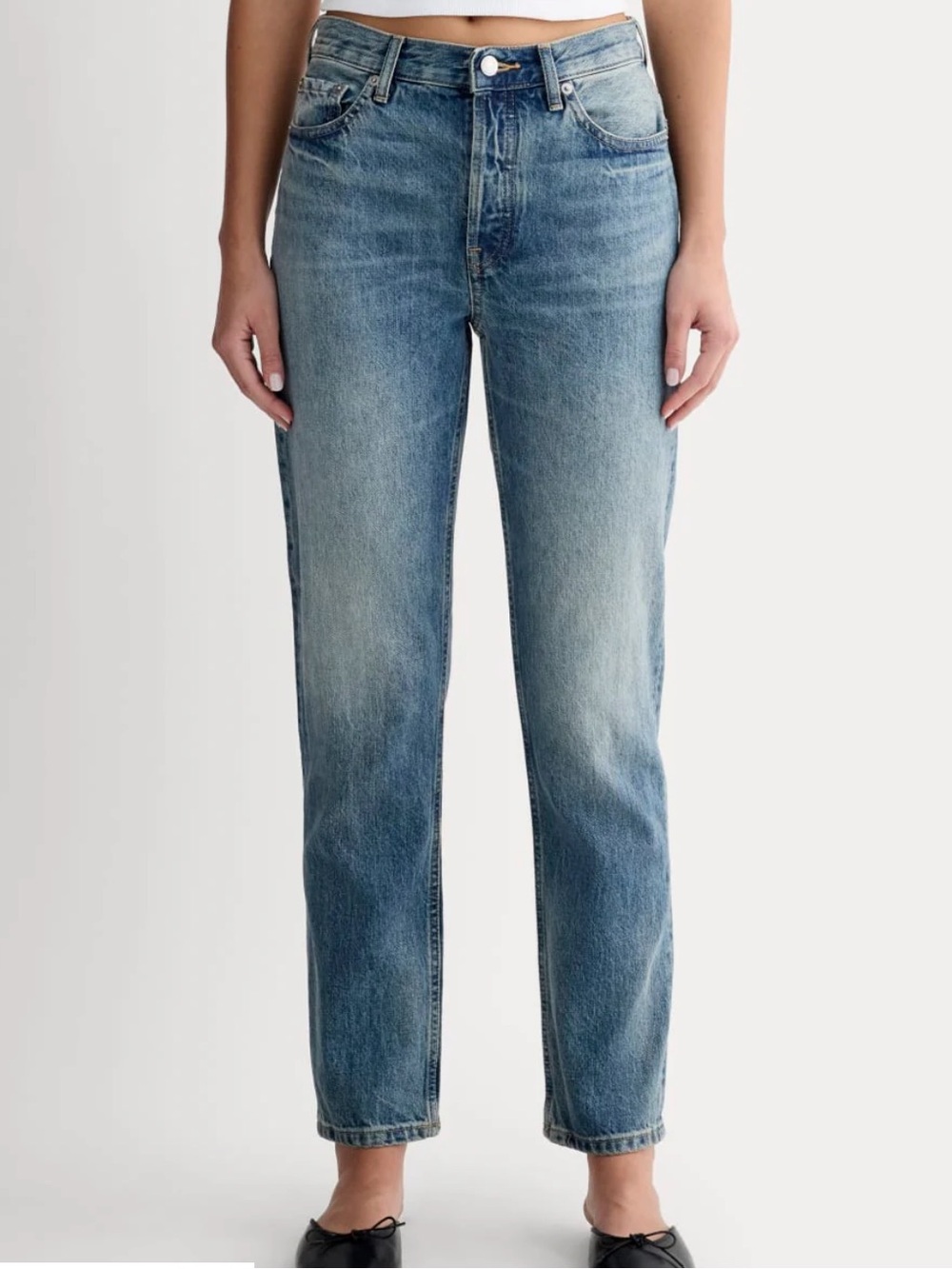 Everlane Highrise Blue The 90s Cheeky Jeans Size 25 Organic Cotton - Picture 3 of 13